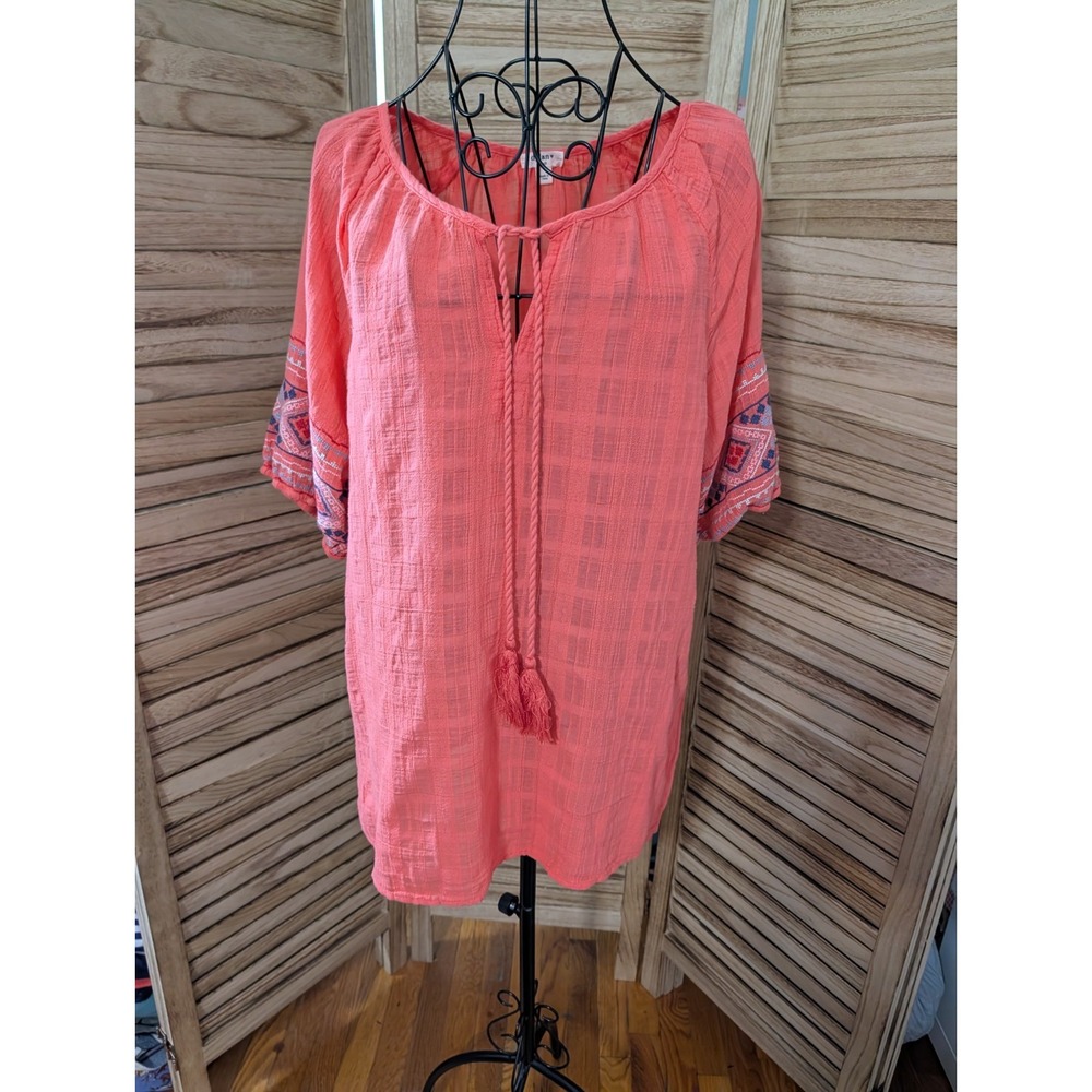 Dylan Petra Pullover Tunic Blouse Boho Cotton Small